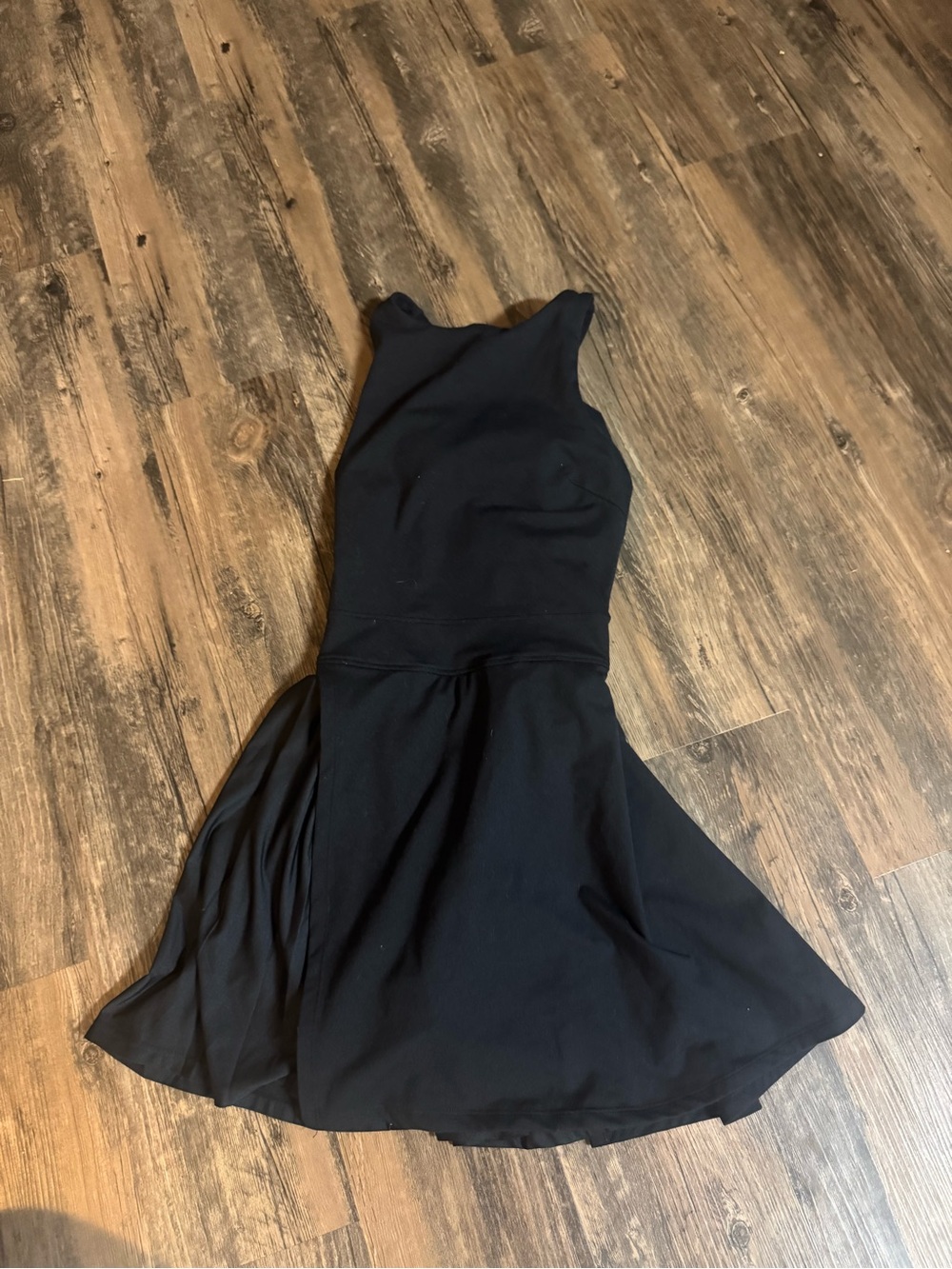 Classic Black Athletic Sleeveless Fit & Flare Dress